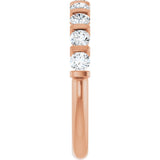 10K Gold Round Lab-Grown Diamond Bar Channel-Set Anniversary Band – 1/5–5/8 CTW - Rose Gold - view 4