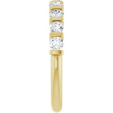 10K Gold Round Natural Diamond Bar Channel-Set Anniversary Band – 1/5–5/8 CTW - Yellow Gold - view 4