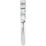 10K Gold Round Natural Diamond Bar Channel-Set Anniversary Band – 1/5–5/8 CTW - White Gold - view 4