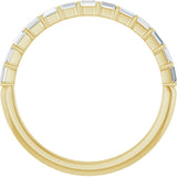 14K Gold Straight Baguette Lab-Grown Diamond Bar Channel-Set Anniversary Band – 2x1 mm Stones - Yellow Gold - view 2