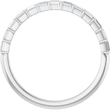 Platinum Straight Baguette Natural Diamond Bar Channel-Set Anniversary Band – 2x1 mm Stones - view 2