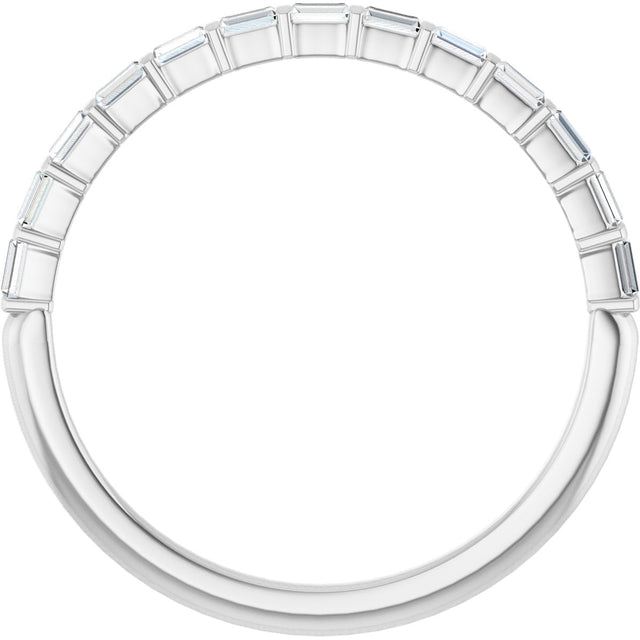 Platinum Straight Baguette Natural Diamond Bar Channel-Set Anniversary Band – 2x1 mm Stones - view 2