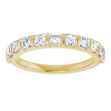 14K Gold Asscher Natural Diamond Bar Channel-Set Anniversary Band – 5/8–1 3/8 CTW - Yellow Gold - view 3
