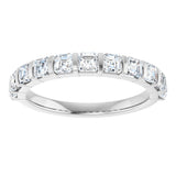 Platinum Asscher Lab-Grown Diamond Bar Channel-Set Anniversary Band – 5/8–1 1/3 CTW - view 3