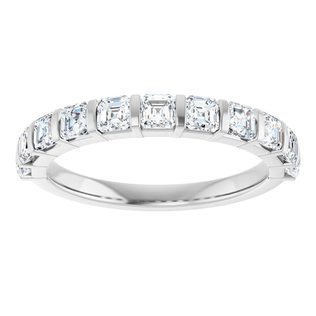 Platinum Asscher Lab-Grown Diamond Bar Channel-Set Anniversary Band – 5/8–1 1/3 CTW - view 3