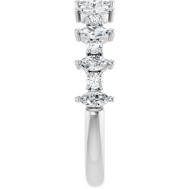 Platinum Marquise Natural Diamond Anniversary Band – 3/8–5/8 CTW - view 4