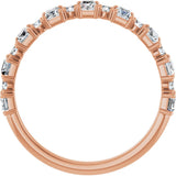 14K Gold Straight Baguette Natural Diamond Anniversary Band – 3/8–7/8 CTW - Rose Gold - view 2