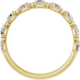 14K Gold Straight Baguette Natural Diamond Anniversary Band – 3/8–7/8 CTW - Yellow Gold - view 2