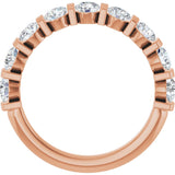 10K Gold Round Lab-Grown Diamond Bar Channel-Set Anniversary Band – 9/10–1 1/3 CTW - Rose Gold - view 2