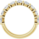10K Gold Round Lab-Grown Diamond Bar Channel-Set Anniversary Band – 9/10–1 1/3 CTW - Yellow Gold - view 2
