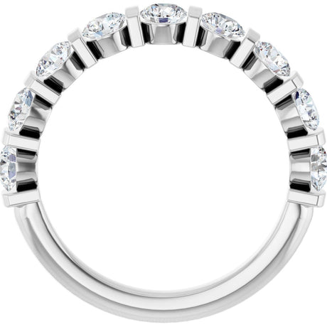 Platinum Round Lab-Grown Diamond Bar Channel-Set Anniversary Band – 3.4 mm Stones - view 2