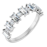 14K Gold Straight Baguette Natural Diamond Anniversary Band – 3/8–7/8 CTW - White Gold