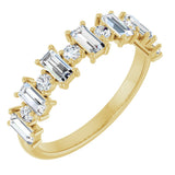 14K Gold Straight Baguette Natural Diamond Anniversary Band – 3/8–7/8 CTW - Yellow Gold