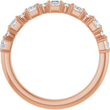 14K Gold Square Natural Diamond Anniversary Band – 1/2–1 1/3 CTW - Rose Gold - view 2