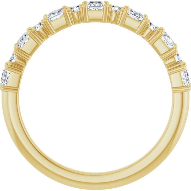 14K Gold Square Natural Diamond Anniversary Band – 1/2–1 1/3 CTW - Yellow Gold - view 2