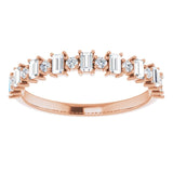 14K Gold Straight Baguette Natural Diamond Anniversary Band – 3/8–7/8 CTW - Rose Gold - view 3