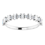 Platinum Straight Baguette Natural Diamond Anniversary Band – 3/8–7/8 CTW - view 3