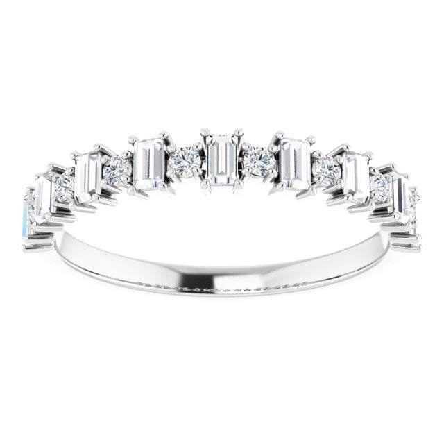 Platinum Straight Baguette Natural Diamond Anniversary Band – 3/8–7/8 CTW - view 3