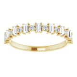 14K Gold Straight Baguette Natural Diamond Anniversary Band – 3/8–7/8 CTW - Yellow Gold - view 3