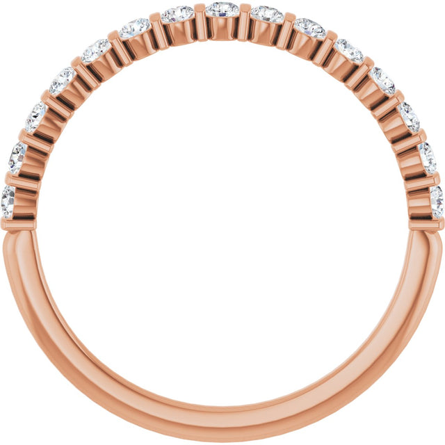 10K Gold Round Lab-Grown Diamond Bar Channel-Set Anniversary Band – 1/5–5/8 CTW - Rose Gold - view 2