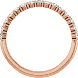 10K Gold Round Natural Diamond Bar Channel-Set Anniversary Band – 1/5–5/8 CTW - Rose Gold - view 2