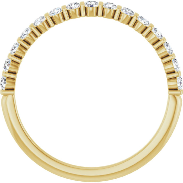 10K Gold Round Natural Diamond Bar Channel-Set Anniversary Band – 1/5–5/8 CTW - Yellow Gold - view 2