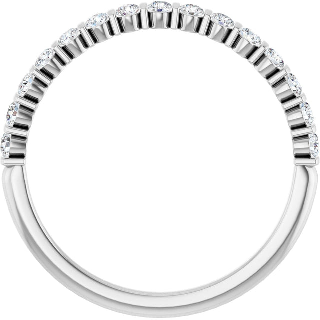 10K Gold Round Natural Diamond Bar Channel-Set Anniversary Band – 1/5–5/8 CTW - White Gold - view 2