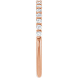 10K Gold Round Natural Diamond Bar Channel-Set Anniversary Band – 1/5–5/8 CTW - Rose Gold - view 4