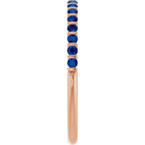 14K Gold Round Lab-Grown Blue Sapphire Bar Channel-Set Anniversary Band - Rose Gold - view 4