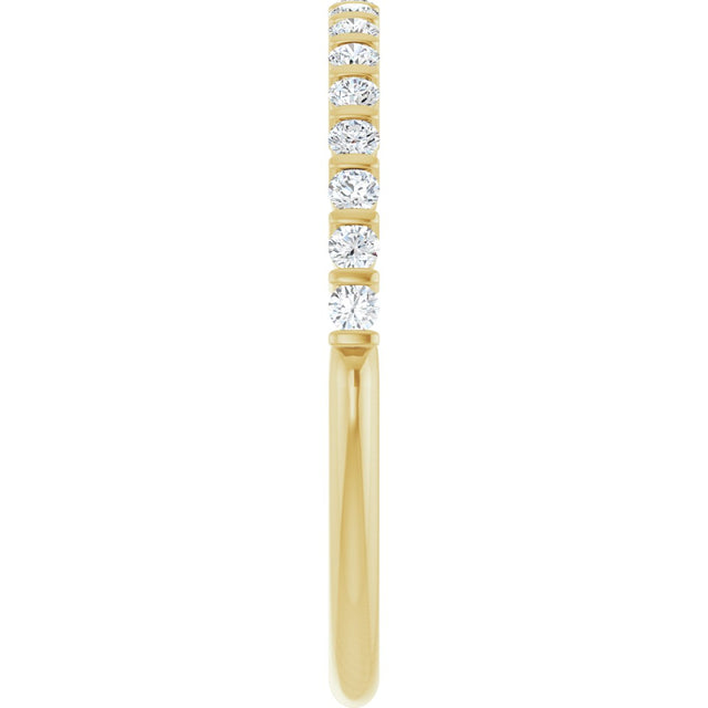 10K Gold Round Lab-Grown Diamond Bar Channel-Set Anniversary Band – 1/5–5/8 CTW - Yellow Gold - view 4