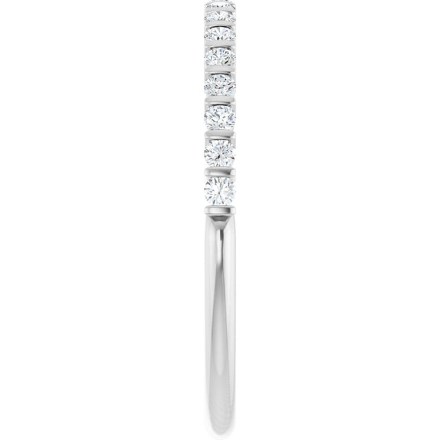 Platinum Round Lab-Grown Diamond Bar Channel-Set Anniversary Band – 1.5 mm Stones - view 4