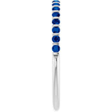 Platinum Round Lab-Grown Blue Sapphire Bar Channel-Set Anniversary Band - view 4