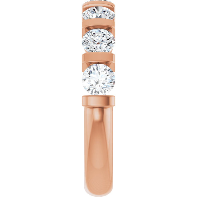 10K Gold Round Lab-Grown Diamond Bar Channel-Set Anniversary Band – 9/10–1 1/3 CTW - Rose Gold - view 4