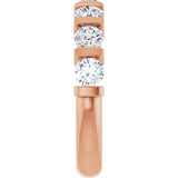 10K Gold Round Natural Diamond Bar Channel-Set Anniversary Band – 3/4–1 1/2 CTW - Rose Gold - view 4