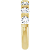 10K Gold Round Lab-Grown Diamond Bar Channel-Set Anniversary Band – 9/10–1 1/3 CTW - Yellow Gold - view 4