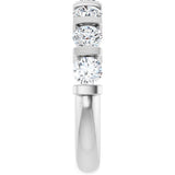 10K Gold Round Lab-Grown Diamond Bar Channel-Set Anniversary Band – 9/10–1 1/3 CTW - White Gold - view 4