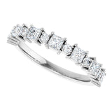 14K Gold Square Natural Diamond Anniversary Band – 1/2–1 1/3 CTW - White Gold - view 5