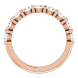 10K Gold Round Natural Diamond Bar Channel-Set Anniversary Band – 3/4–1 1/2 CTW - Rose Gold - view 2
