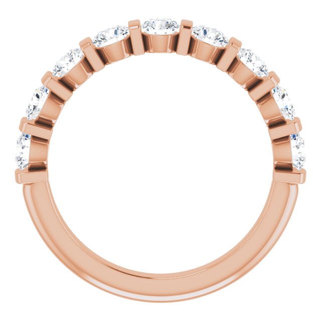 10K Gold Round Lab-Grown Diamond Bar Channel-Set Anniversary Band – 9/10–1 1/3 CTW - Rose Gold - view 2