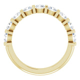 10K Gold Round Natural Diamond Bar Channel-Set Anniversary Band – 3/4–1 1/2 CTW - Yellow Gold - view 2