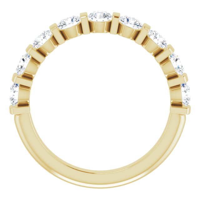 10K Gold Round Lab-Grown Diamond Bar Channel-Set Anniversary Band – 9/10–1 1/3 CTW - Yellow Gold - view 2