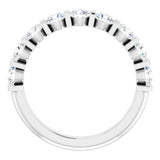 10K Gold Round Natural Diamond Bar Channel-Set Anniversary Band – 3/4–1 1/2 CTW - White Gold - view 2