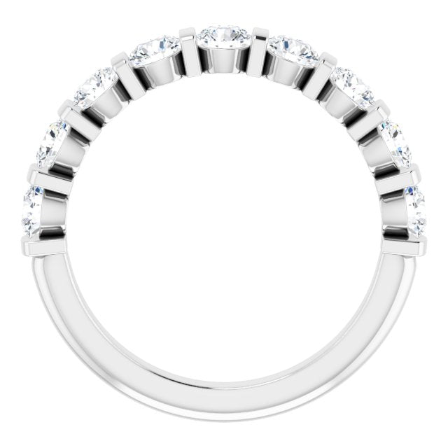 10K Gold Round Lab-Grown Diamond Bar Channel-Set Anniversary Band – 9/10–1 1/3 CTW - White Gold - view 2