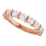 10K Gold Round Lab-Grown Diamond Bar Channel-Set Anniversary Band – 9/10–1 1/3 CTW - Rose Gold - view 5