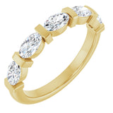 14K Gold Oval Natural Diamond Bar Channel-Set Anniversary Band – 1 1/4–1 7/8 CTW - Yellow Gold