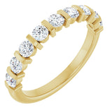 10K Gold Round Natural Diamond Bar Channel-Set Anniversary Band – 1/5–5/8 CTW - Yellow Gold