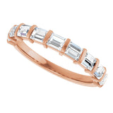 10K Gold Straight Baguette Lab-Grown Diamond Bar Channel-Set Anniversary Band – 3/4–9/10 CTW - Rose Gold - view 5