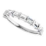 Platinum Straight Baguette Natural Diamond Bar Channel-Set Anniversary Band – 3x2.5 mm Stones - view 5