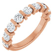 10K Gold Round Lab-Grown Diamond Bar Channel-Set Anniversary Band – 9/10–1 1/3 CTW - Rose Gold