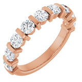 10K Gold Round Lab-Grown Diamond Bar Channel-Set Anniversary Band – 9/10–1 1/3 CTW - Rose Gold